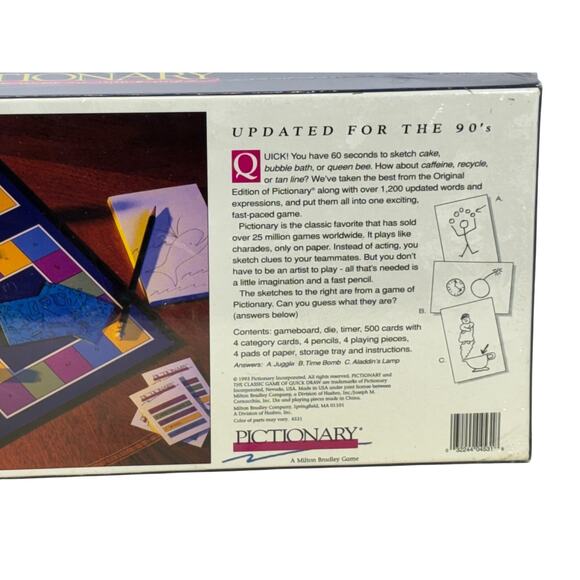 Pictionary Board Game Updated for the 90’s New Sealed Vintage Edition - Picture 6 of 9